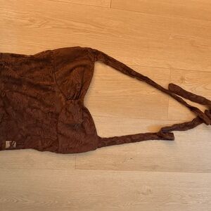 Brown Lace Halter Top
